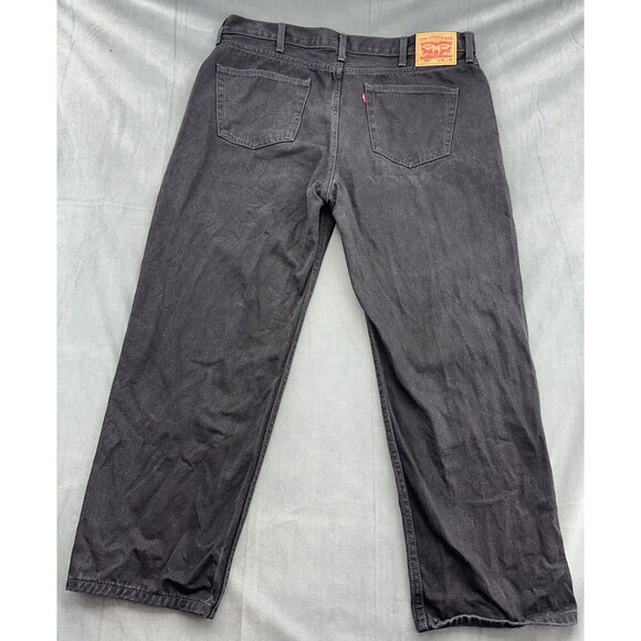 Levis 550 Jeans Mens 42x30 Black Relaxed Fit Tapered Leg Denim WaterLess Red Tab - Picture 3 of 10